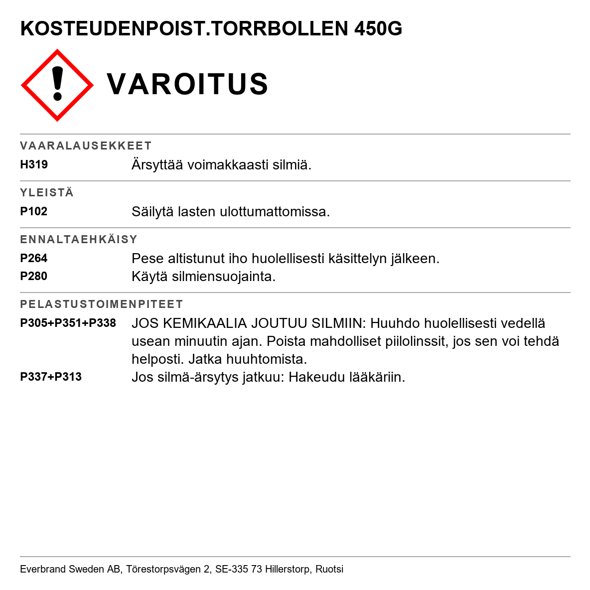 Kosteudenpoistaja Torrbollen 450