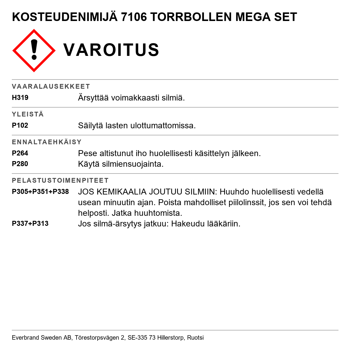 Kosteudenpoistaja Torrbollen Mega 7106 setti