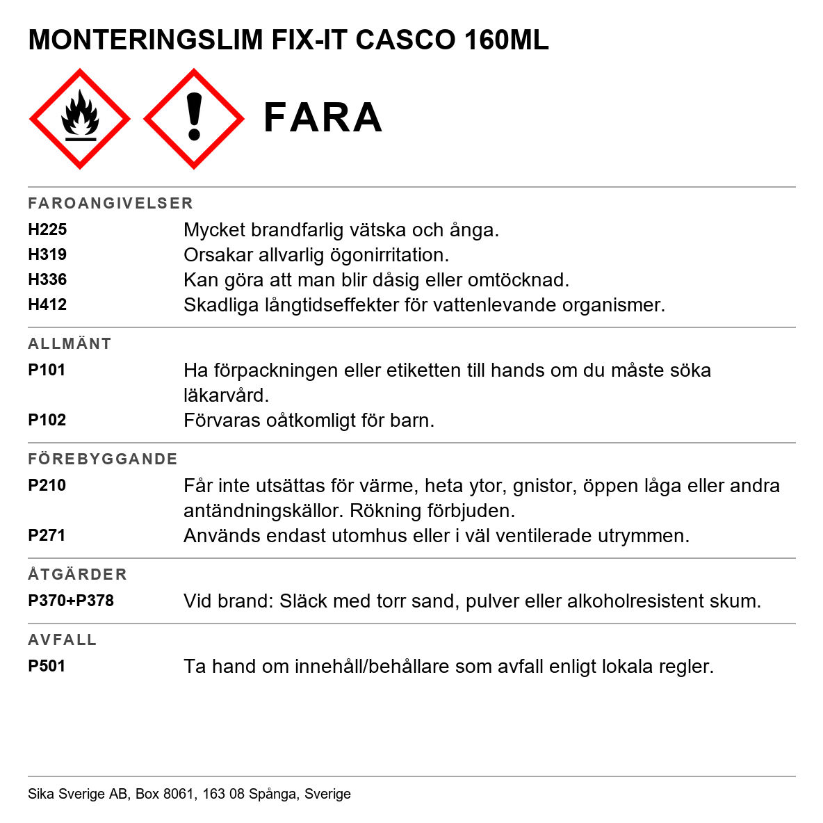 Monteringslim Casco Fix-it 3876