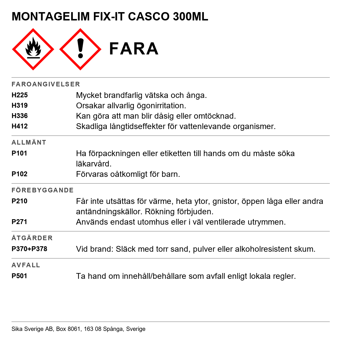 Monteringslim Casco Fix-it 3876