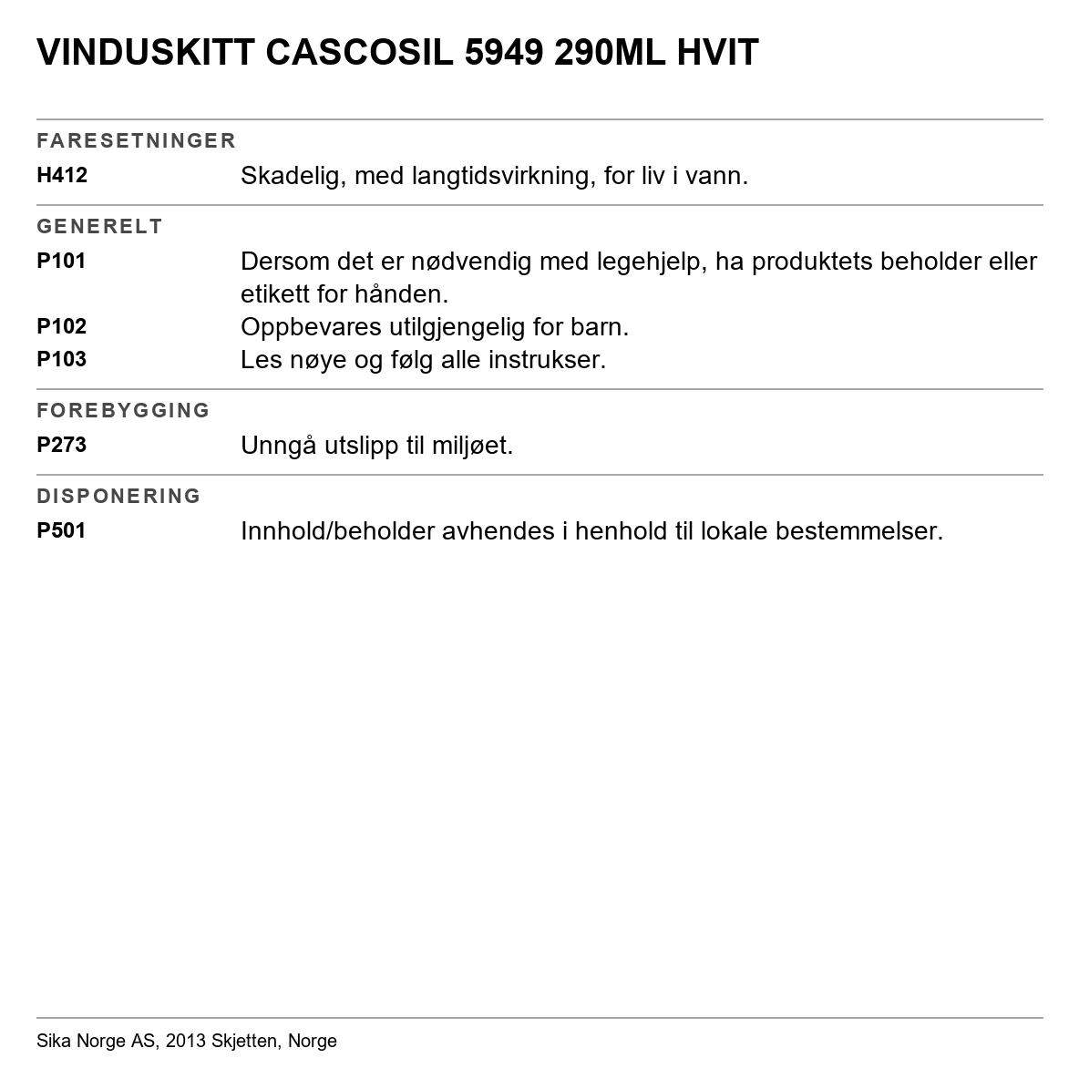 Vinduskitt CascoSil 5949