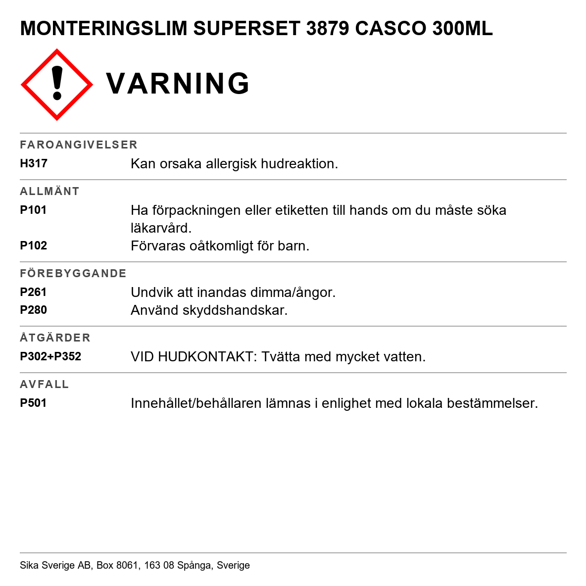 Monteringslim Casco SuperSet 3879