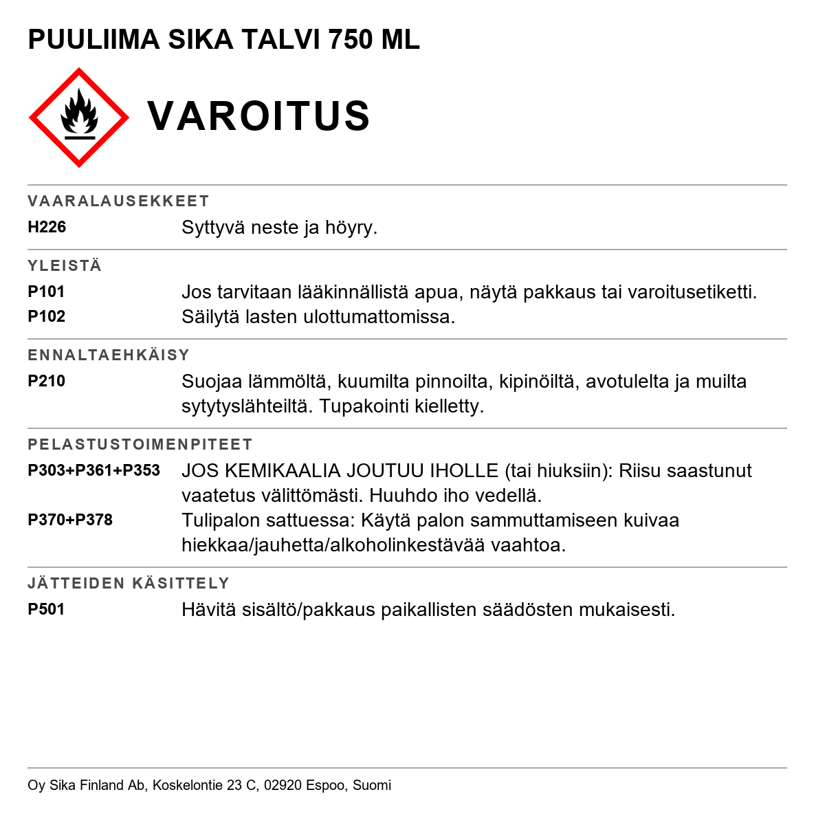 Talviliimapuulle Sika