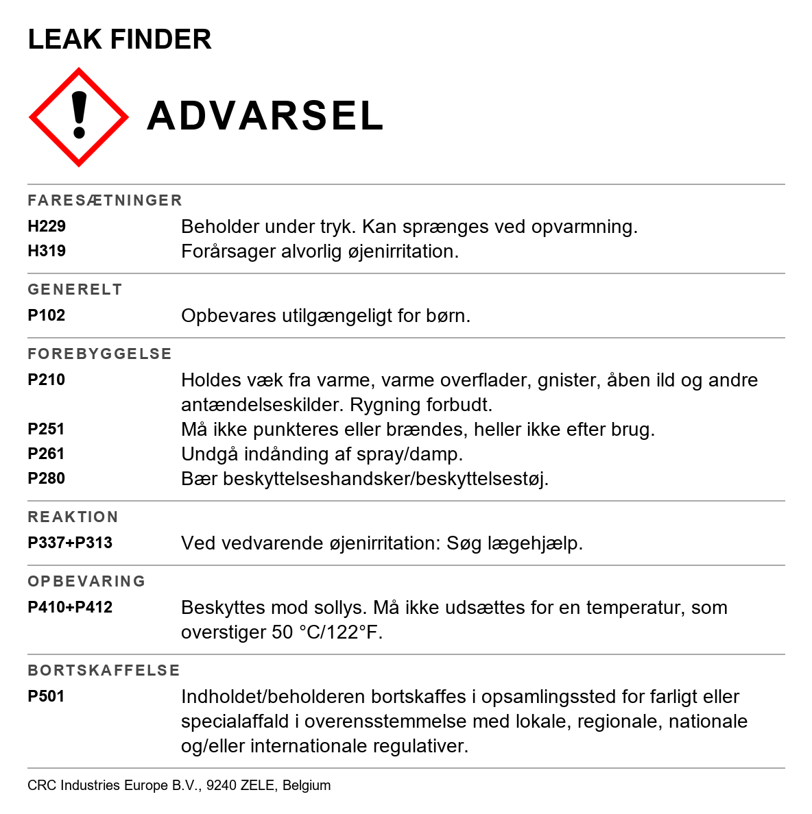 Lækagesøger CRC ECO Leak finder