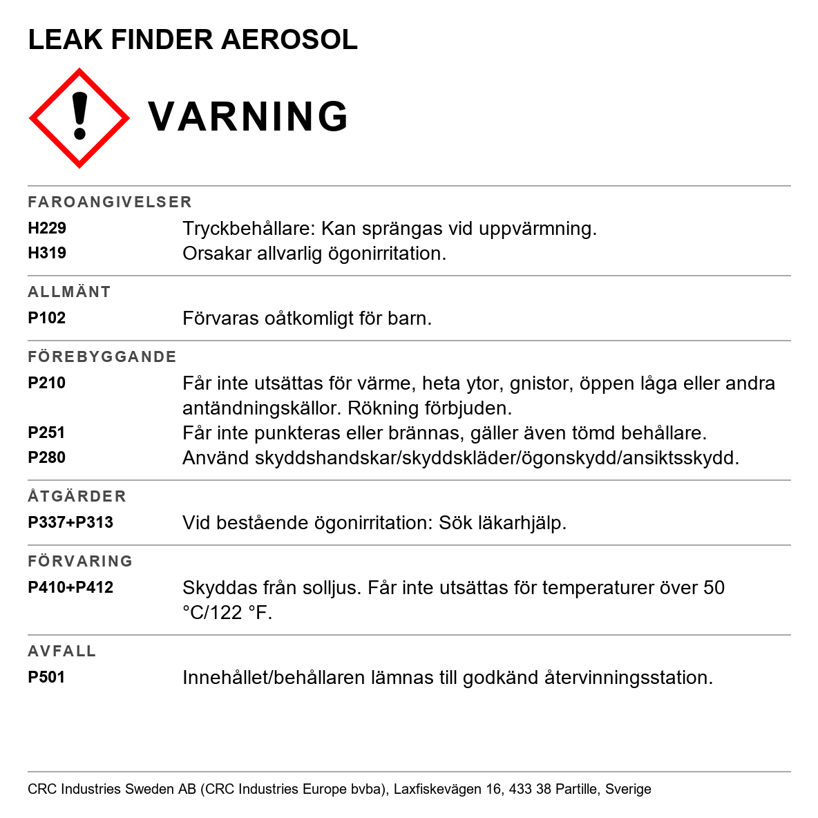Läcksökare CRC ECO Leak finder