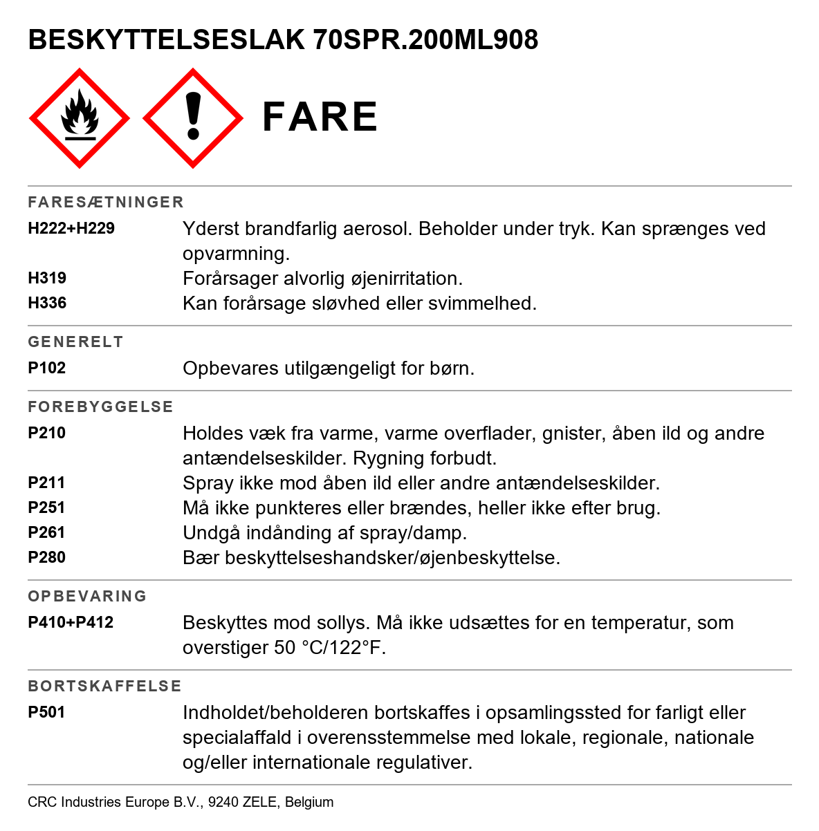 Beskyttelseslak CRC Plastik 70 908