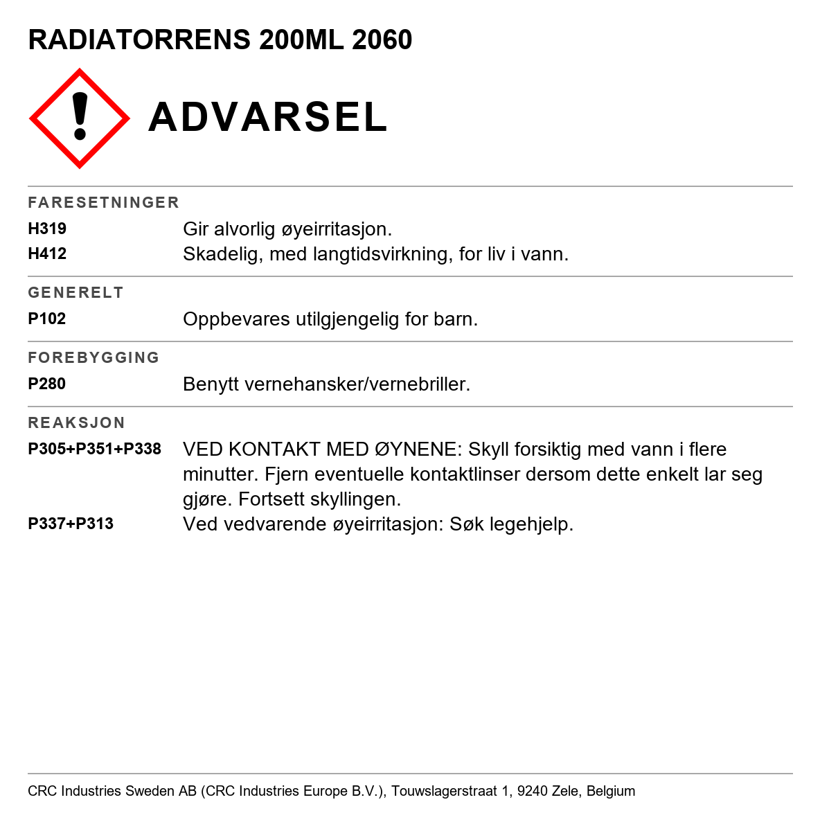 Radiatorrens CRC 32035-AB