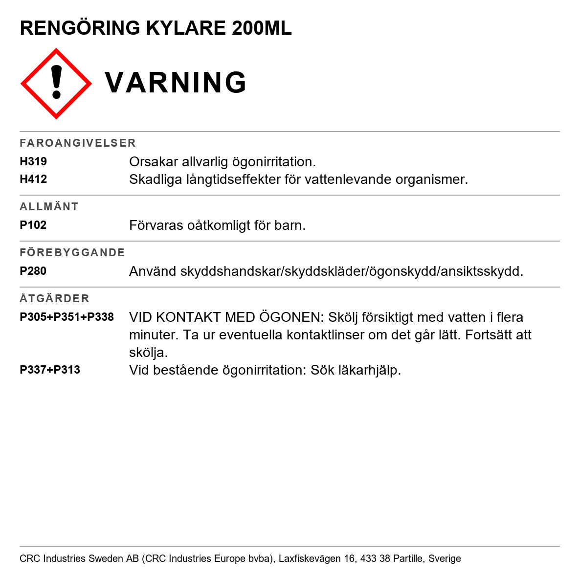 Kylarrengöring CRC 32035-AB