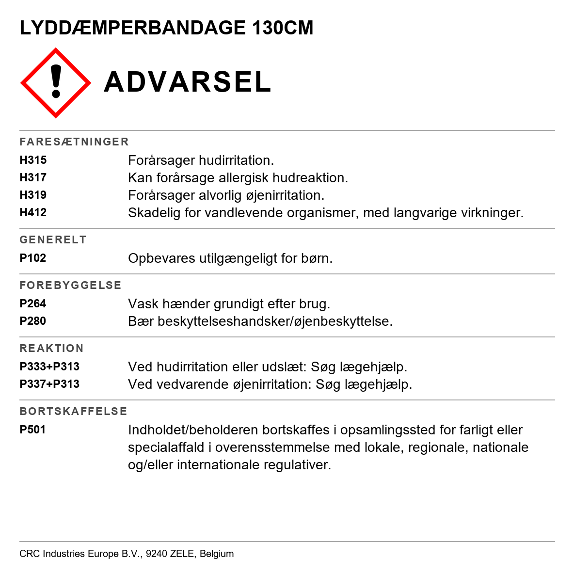 Lyddæmperbandage CRC Exhaust Repair Bandage 4010