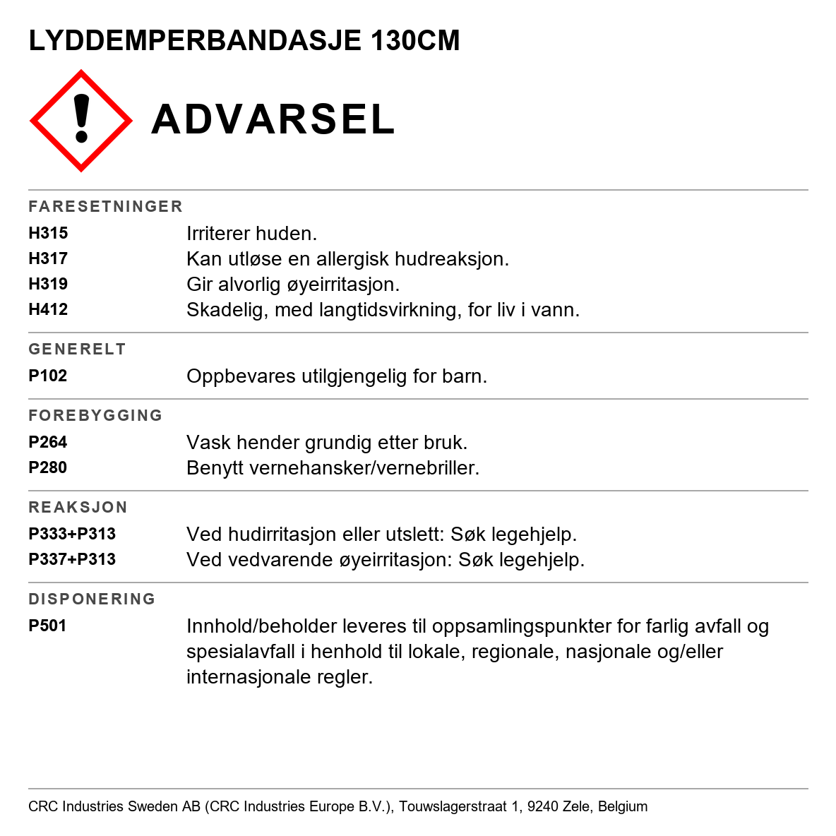 Lyddemperbandasje CRC Exhaust Repair Bandage 4010