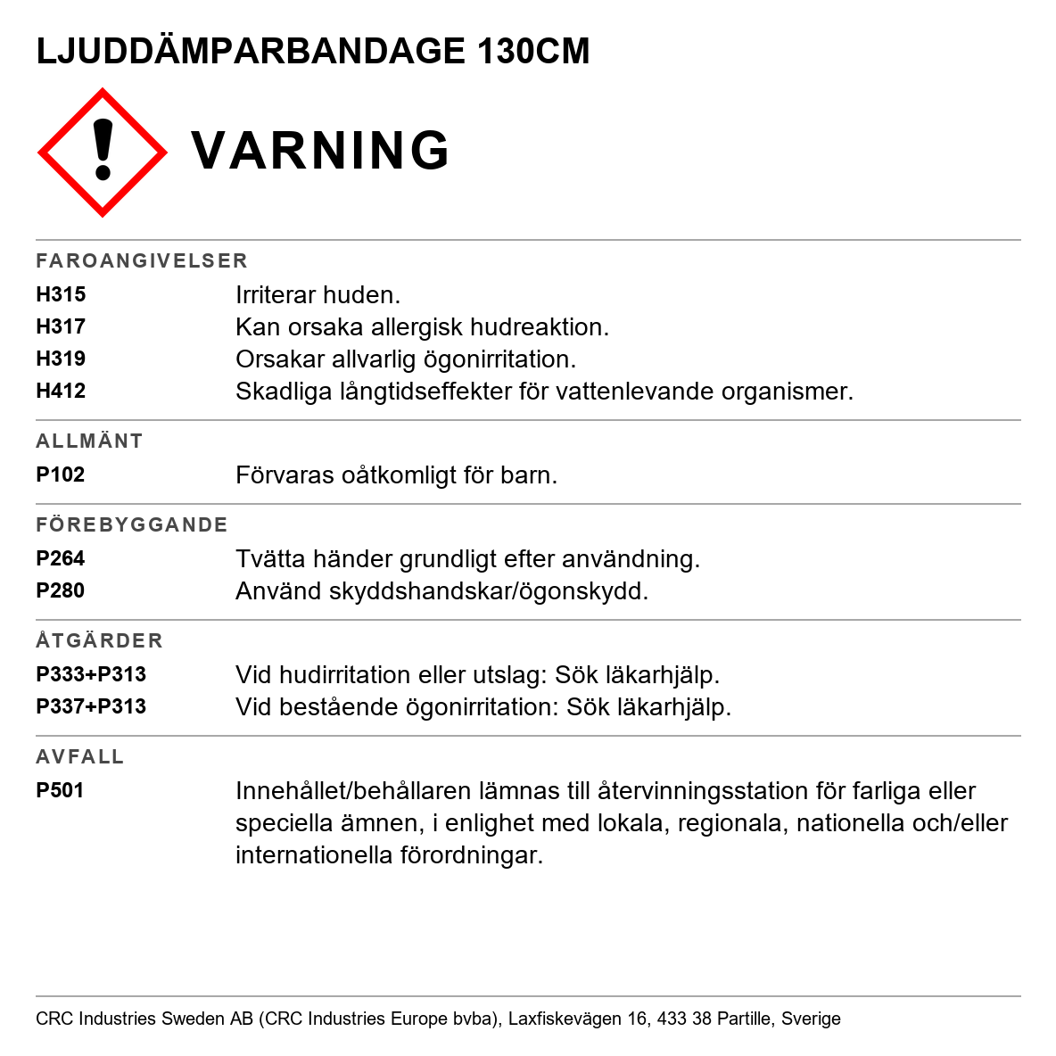 Ljuddämparbandage CRC Exhaust Repair Bandage 4010