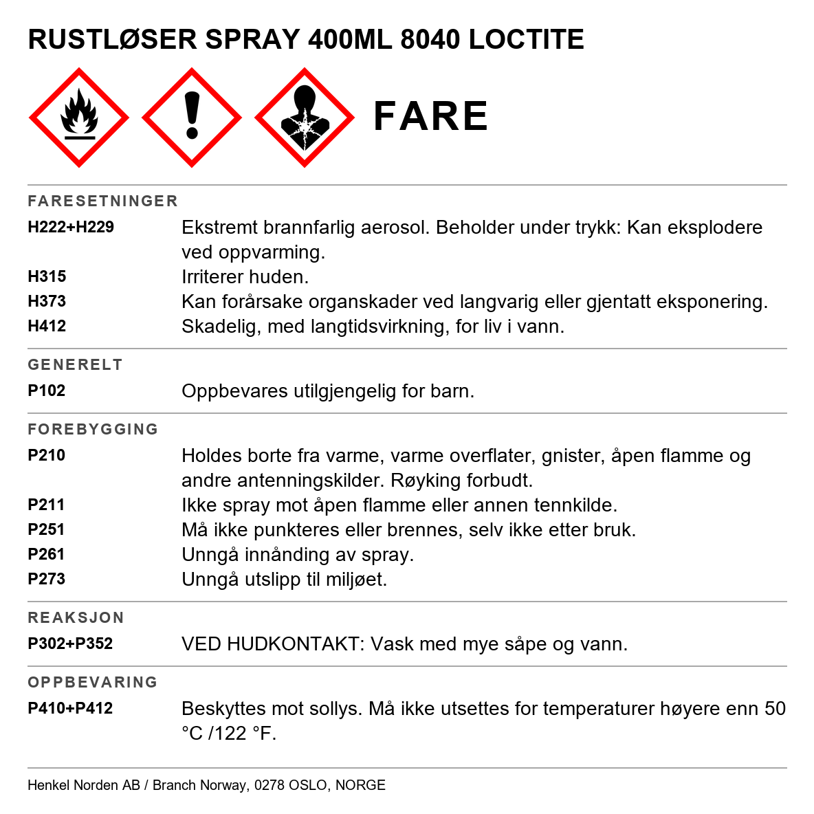 Rustløser Loctite 8040