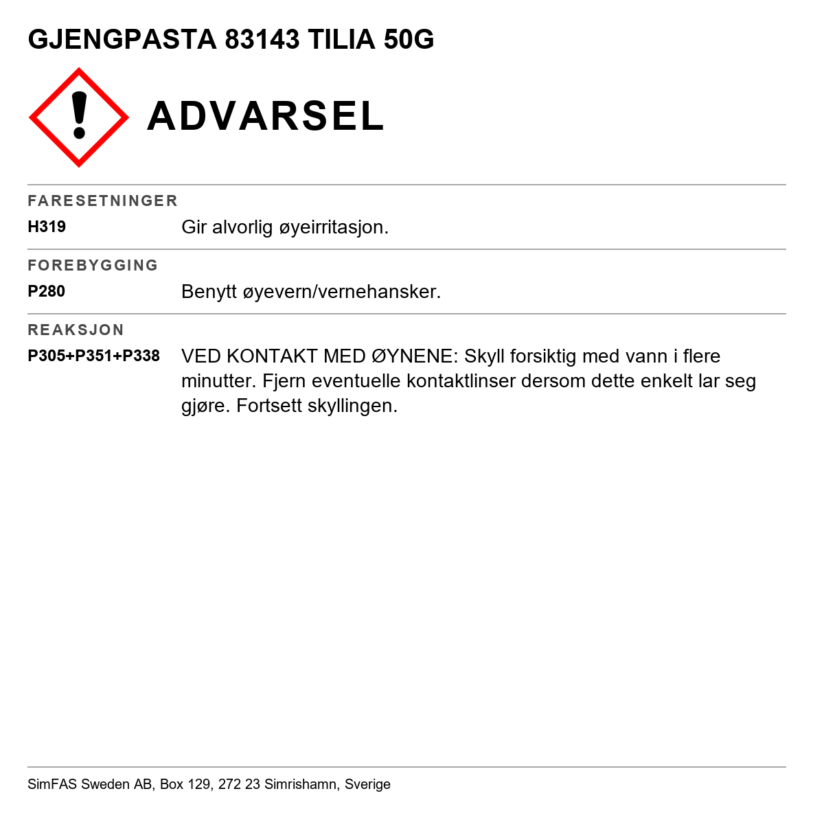 Gjengepasta Tilia