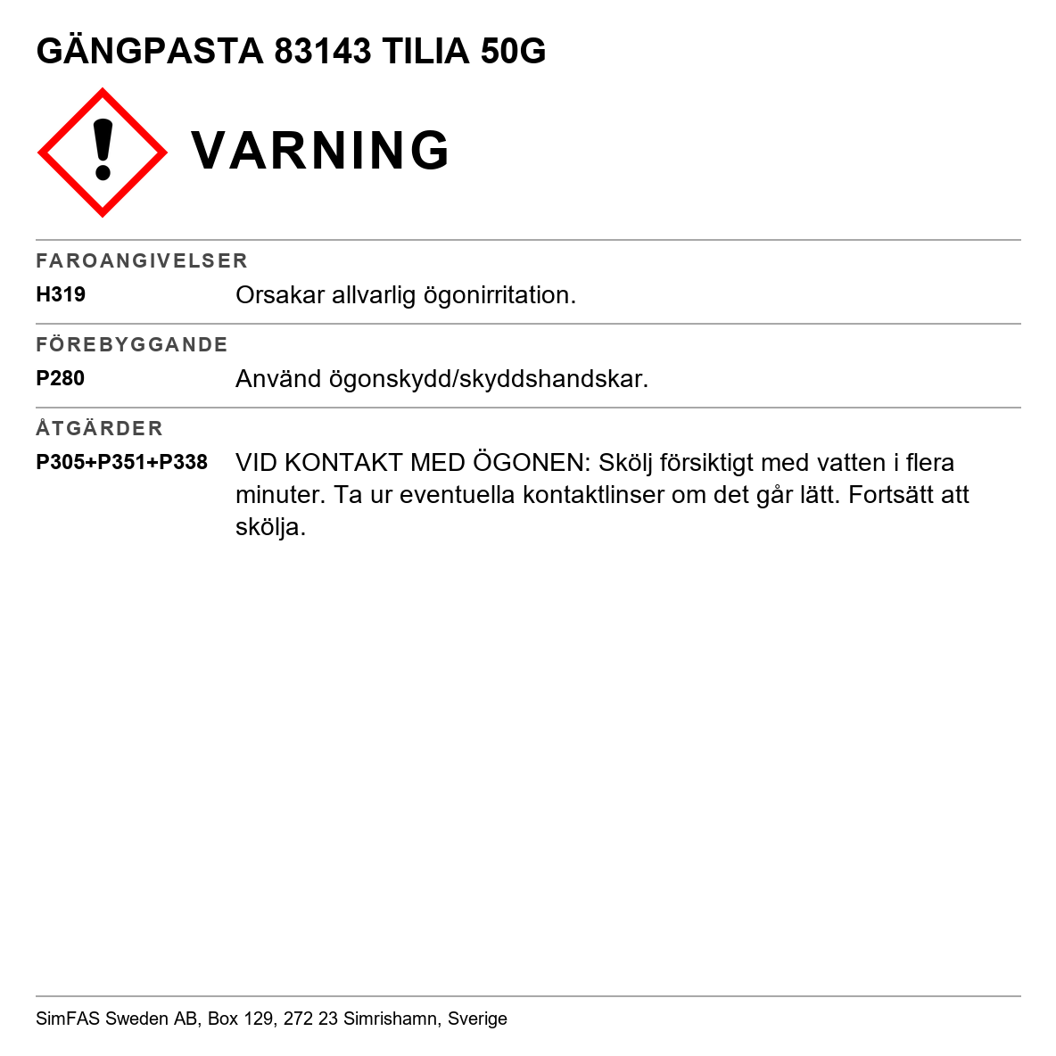 Gängpasta Tilia