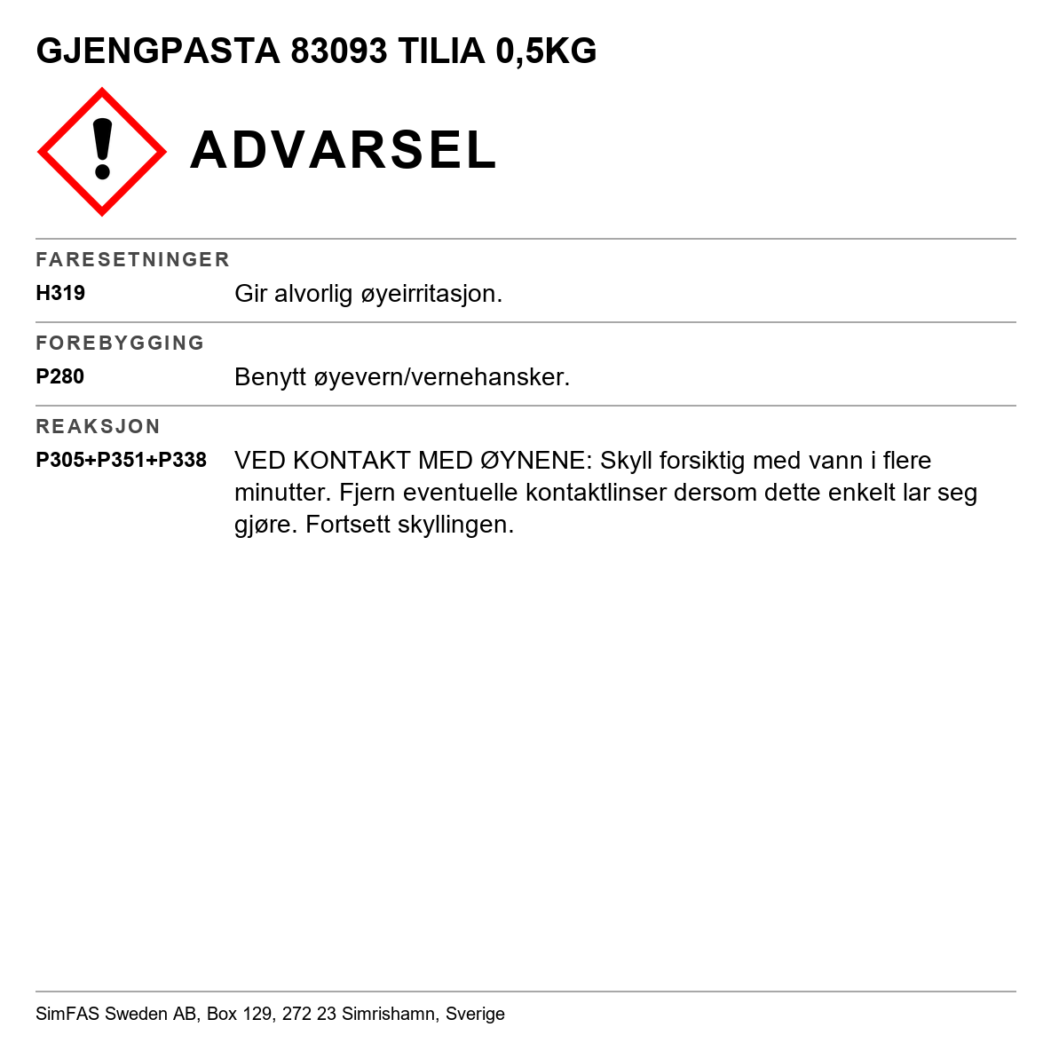 Gjengepasta Tilia