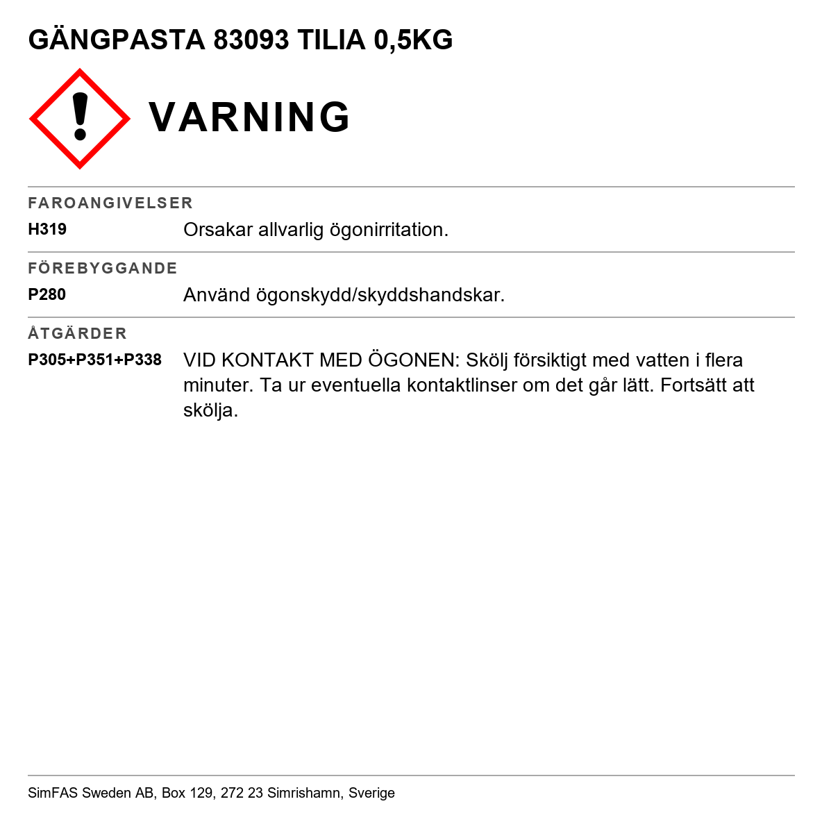 Gängpasta Tilia