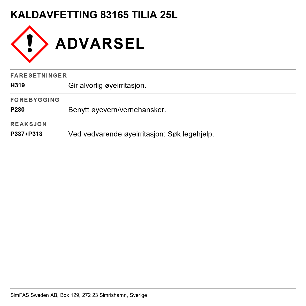 Kaldavfetting Tilia
