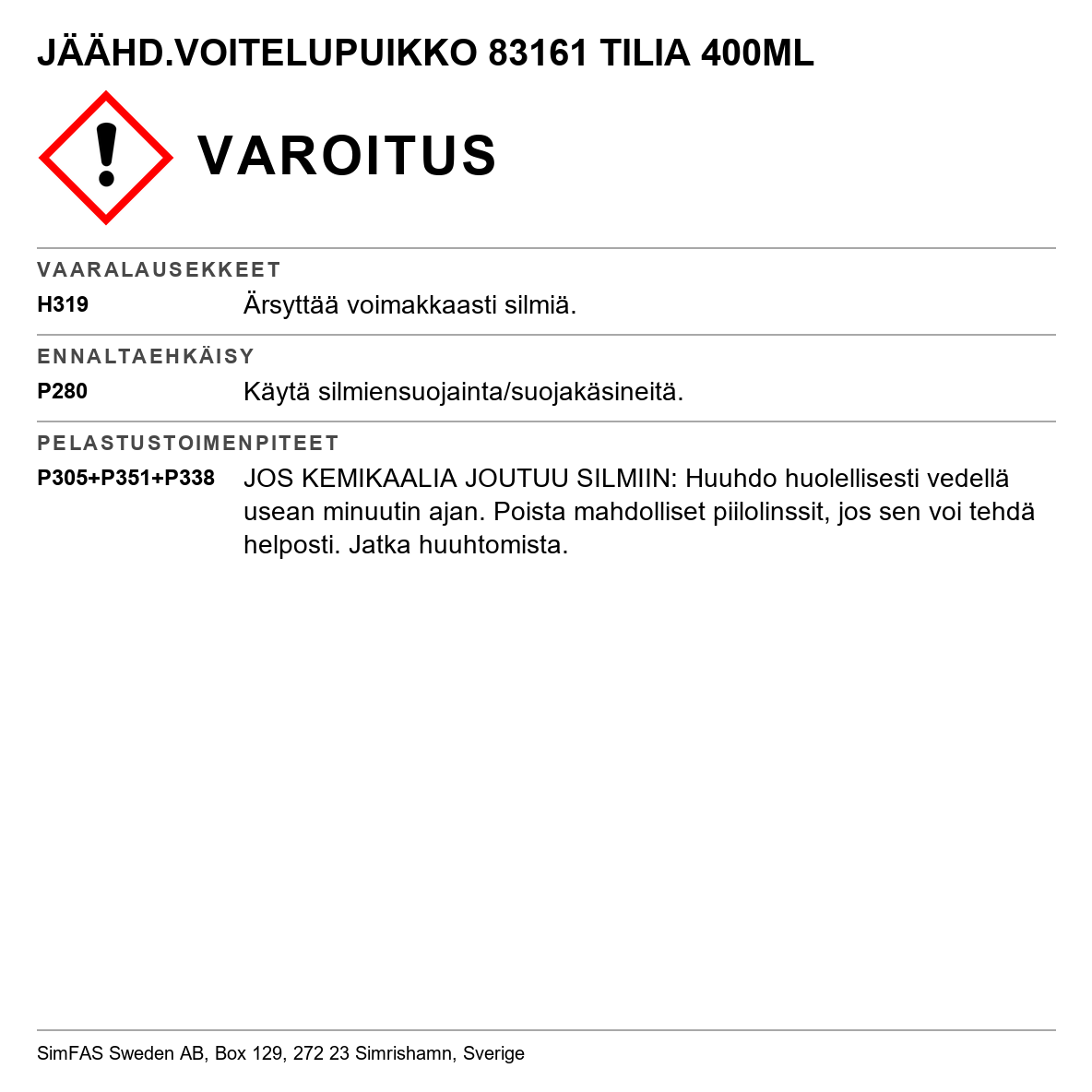 Jäähdytysrasva Puikko Tilia