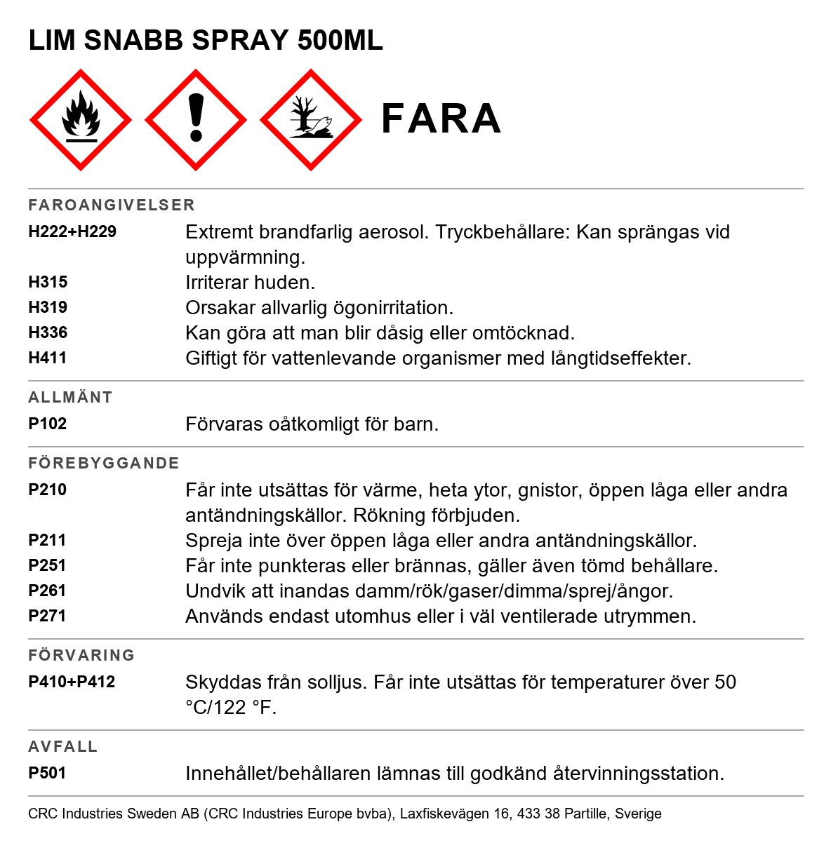 Snabblim CRC Fast Stick