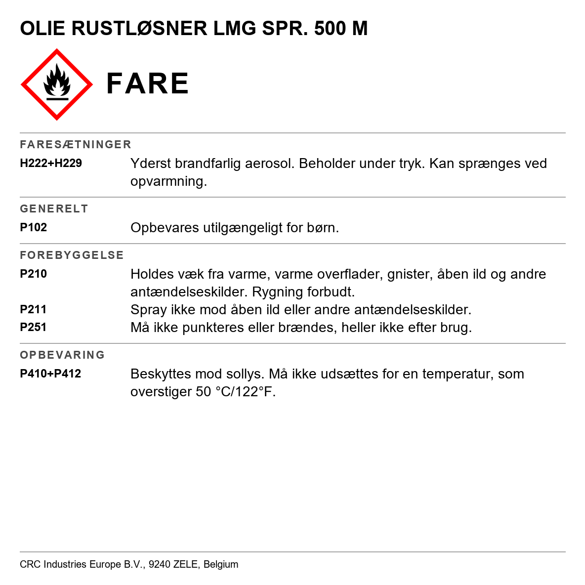 Rustfjerner CRC Pen Oil 8060