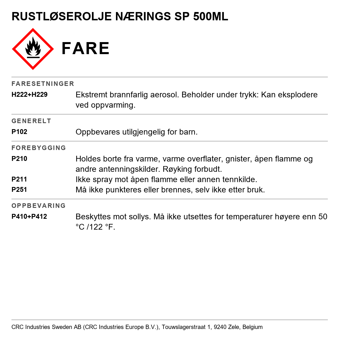 Rustløser CRC Pen Oil 8060