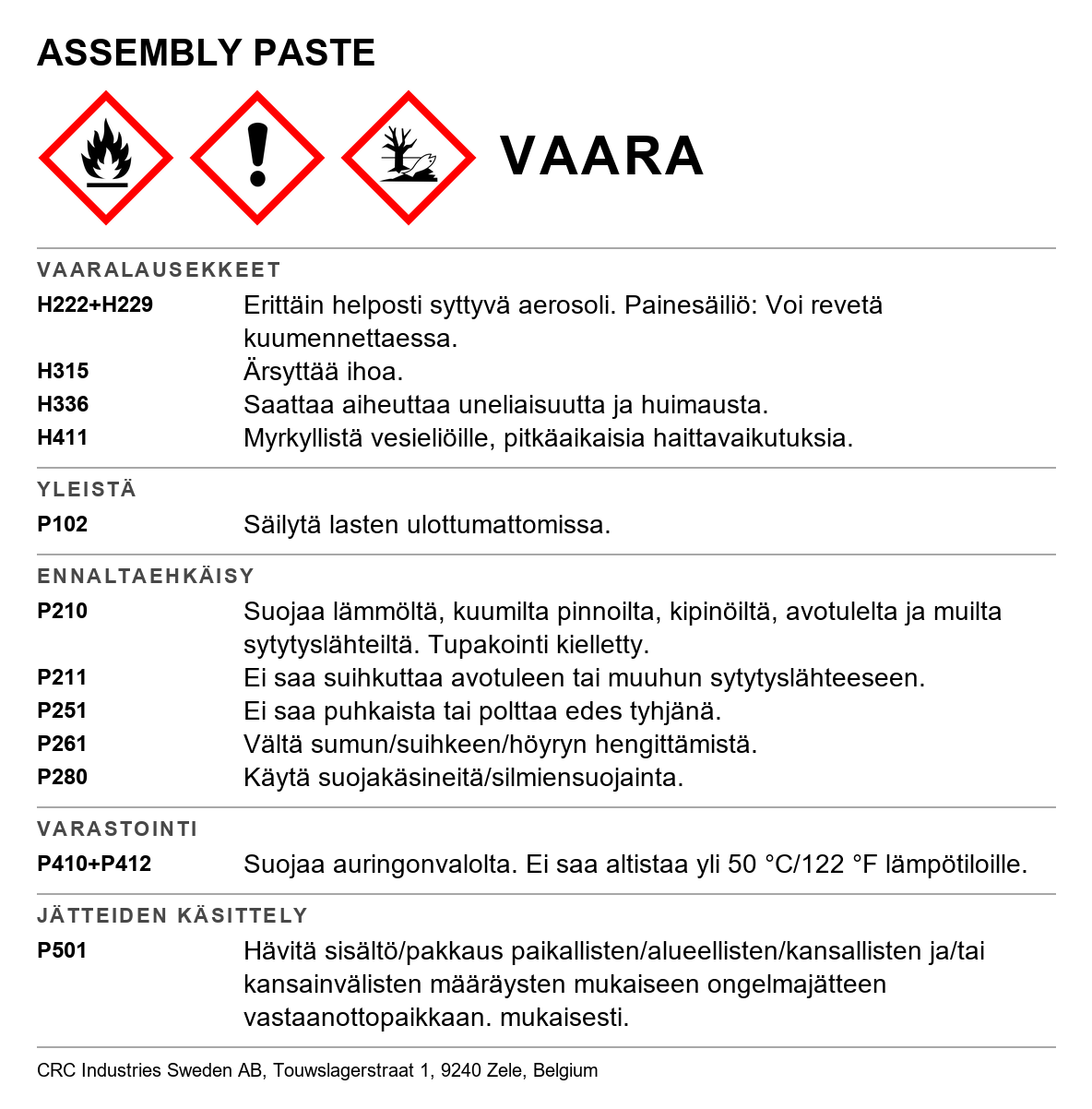 Asennustahna CRC