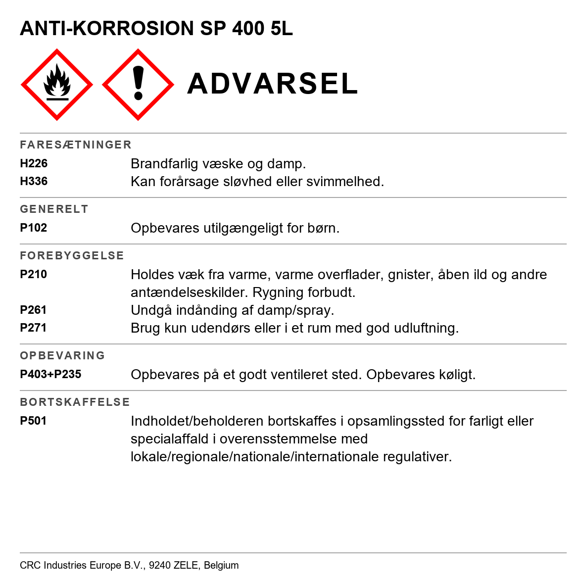 Rustbeskyttelse CRC SP 400 II 6025/6026