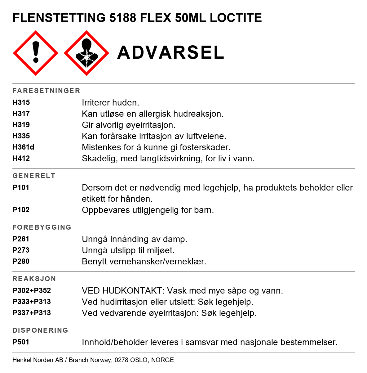 Flenstetting Loctite 5188