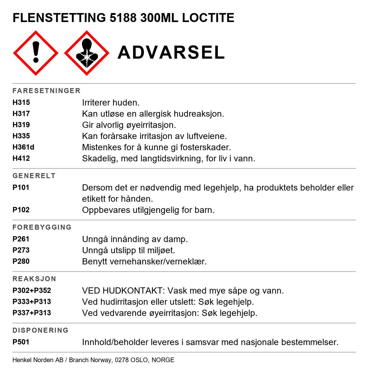 Flenstetting Loctite 5188