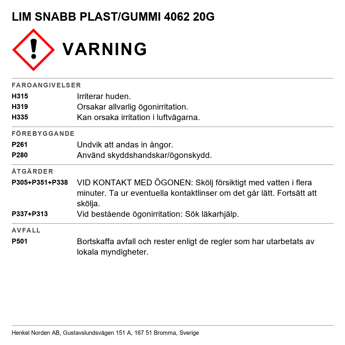 Snabblim Plast Gummi Loctite 4062