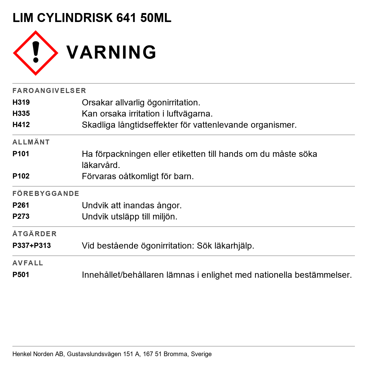 Cylindrisk fastsättning Loctite 641