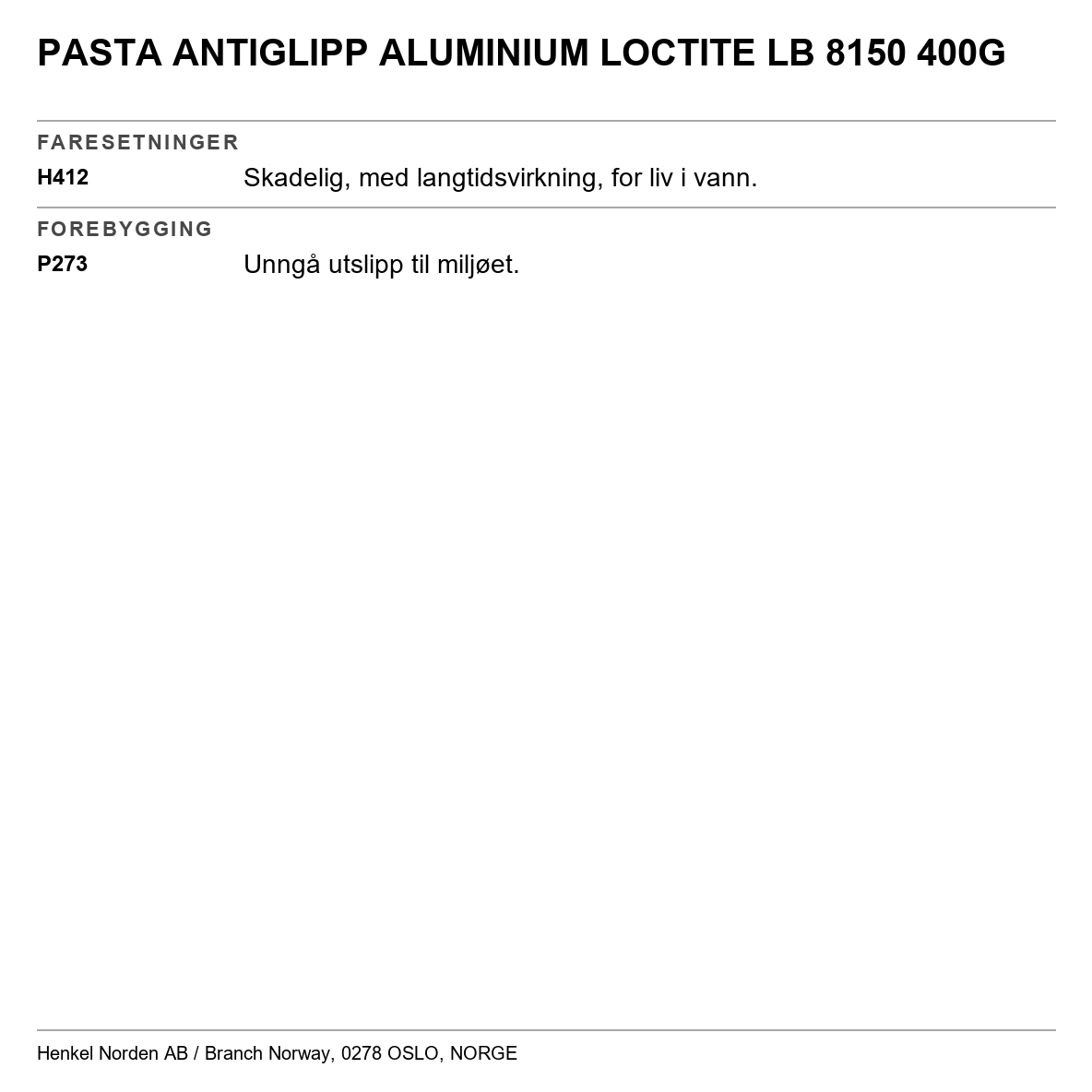 Anti-seize-pasta Loctite 8150 / 5151/ 8151