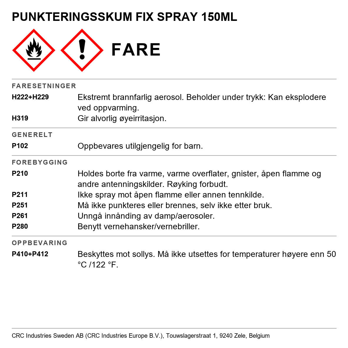 Punkteringsskum CRC Fix