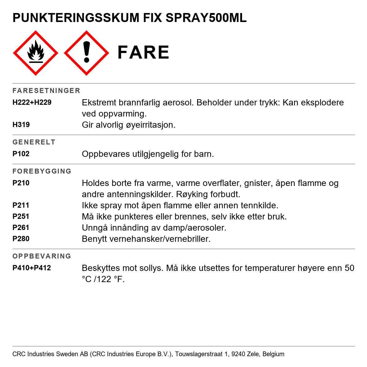Punkteringsskum CRC Fix