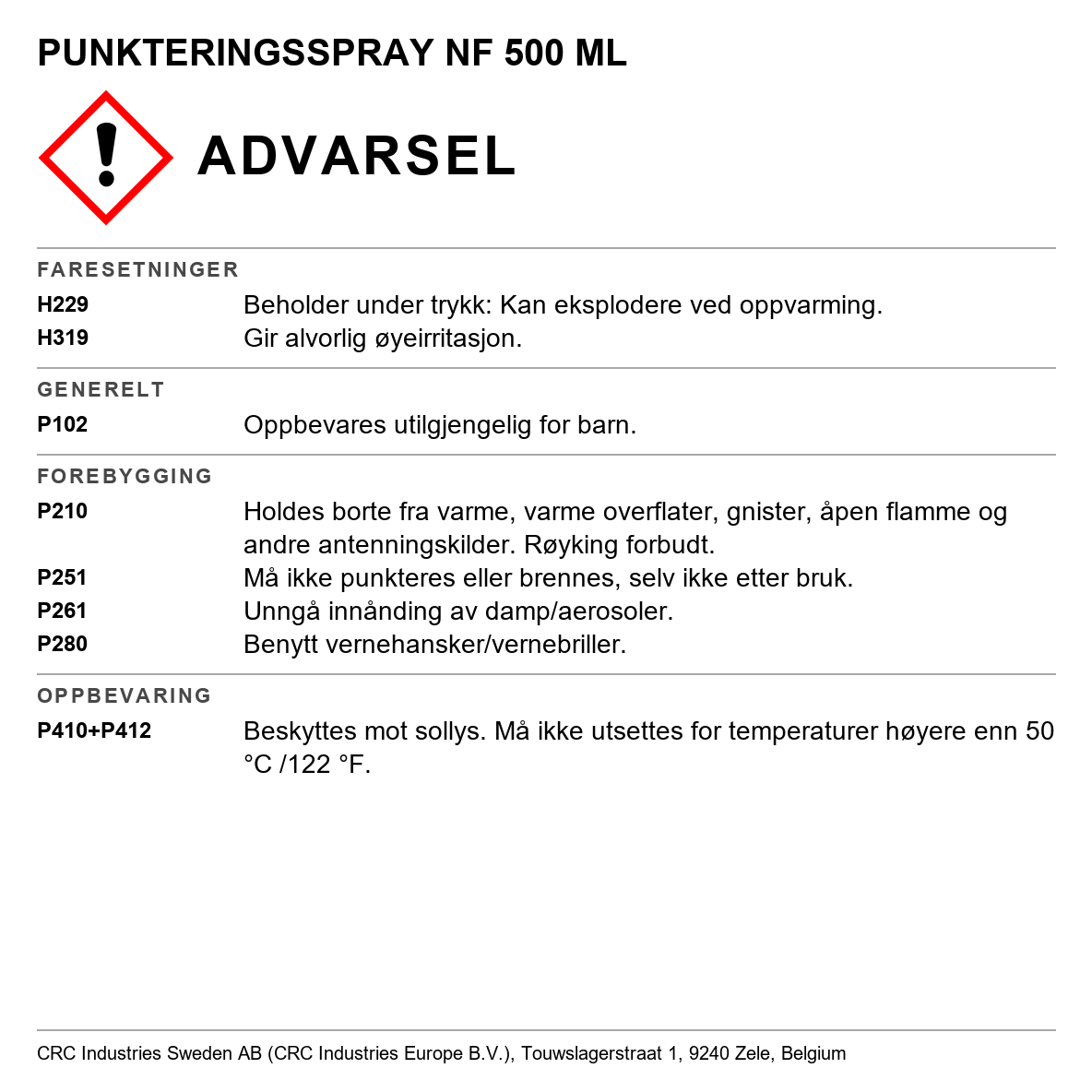 Punkteringsskum CRC Fix