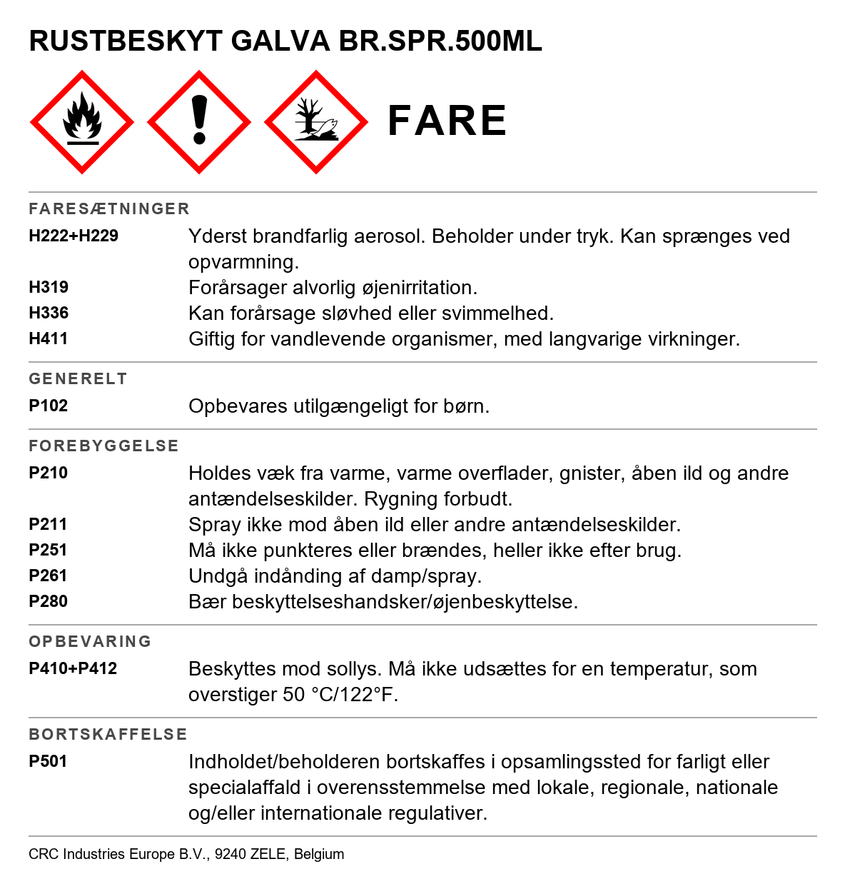 Rustbeskyttelse Galva Brite (industri) CRC 6044