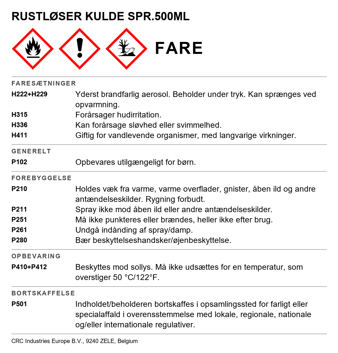 Rustfjerner Rost Flash (industri) CRC 5040