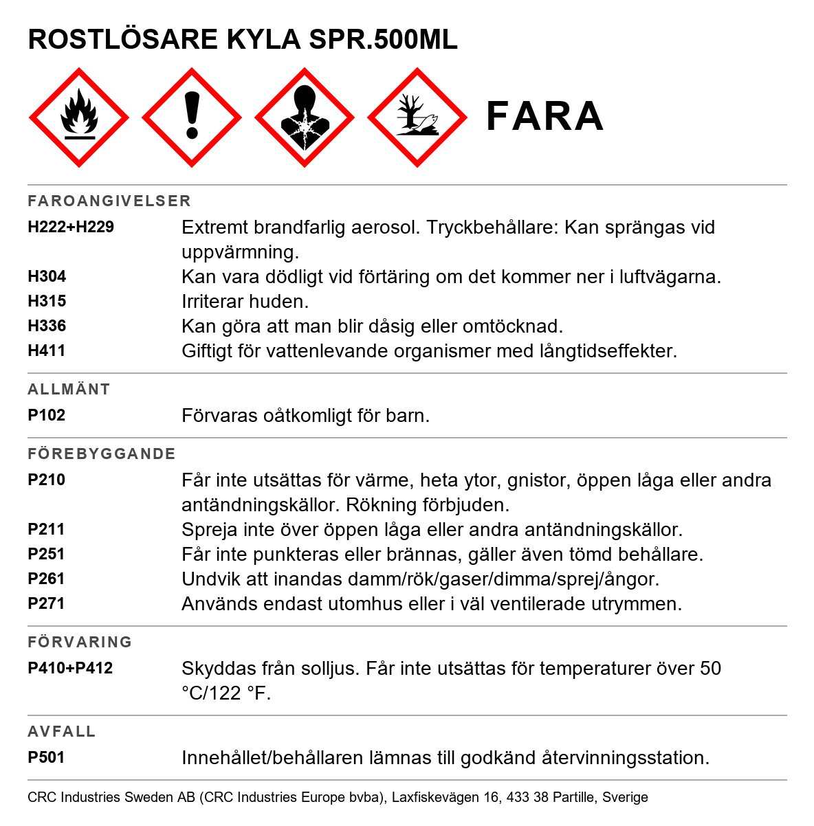 Rostlösare Rost Flash (industri) CRC 5040