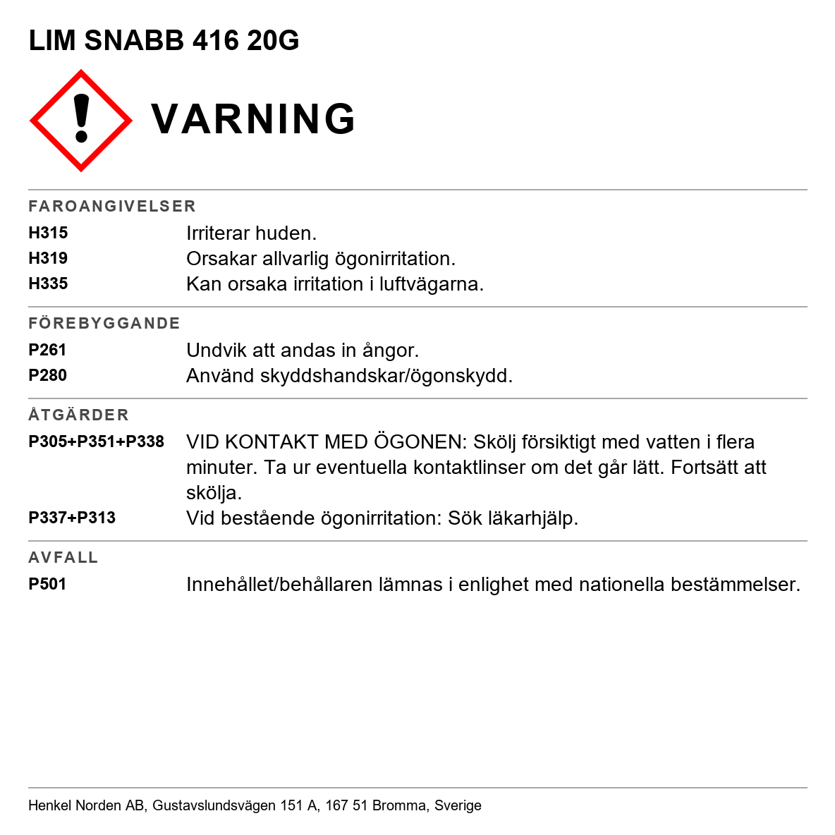 Snabblim Allround Loctite 416