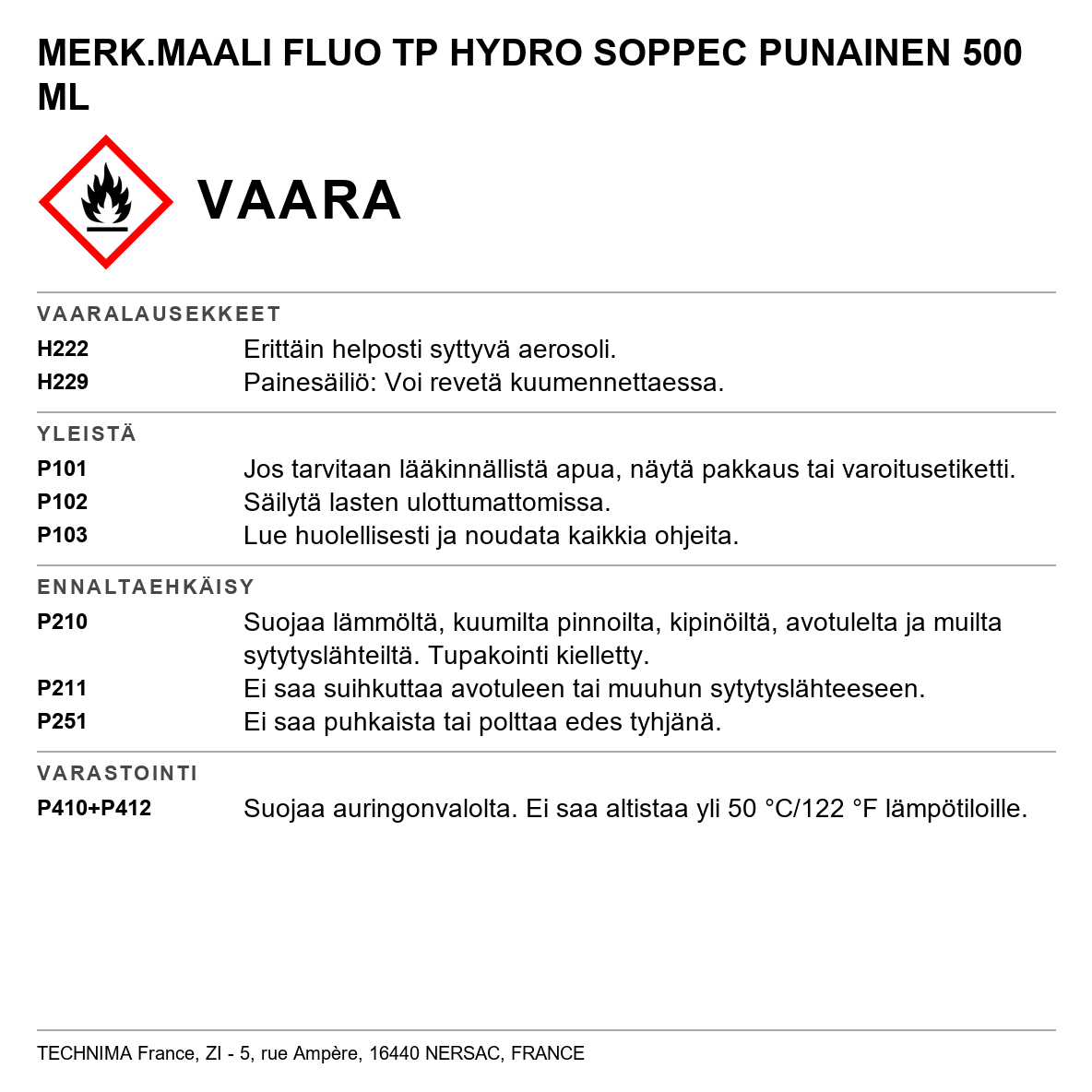 Merkintämaali Soppec Fluo TP hydro 500 ml, fluoresoiva