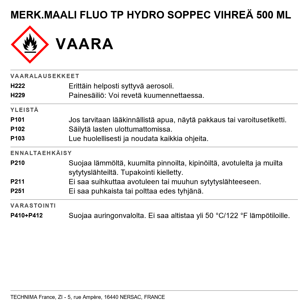 Merkintämaali Soppec Fluo TP hydro 500 ml, fluoresoiva
