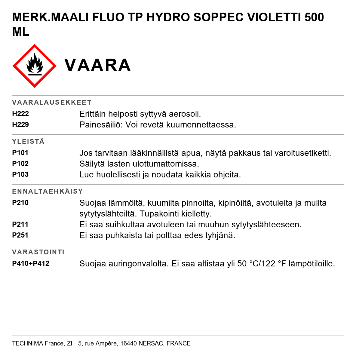 Merkintämaali Soppec Fluo TP hydro 500 ml, fluoresoiva