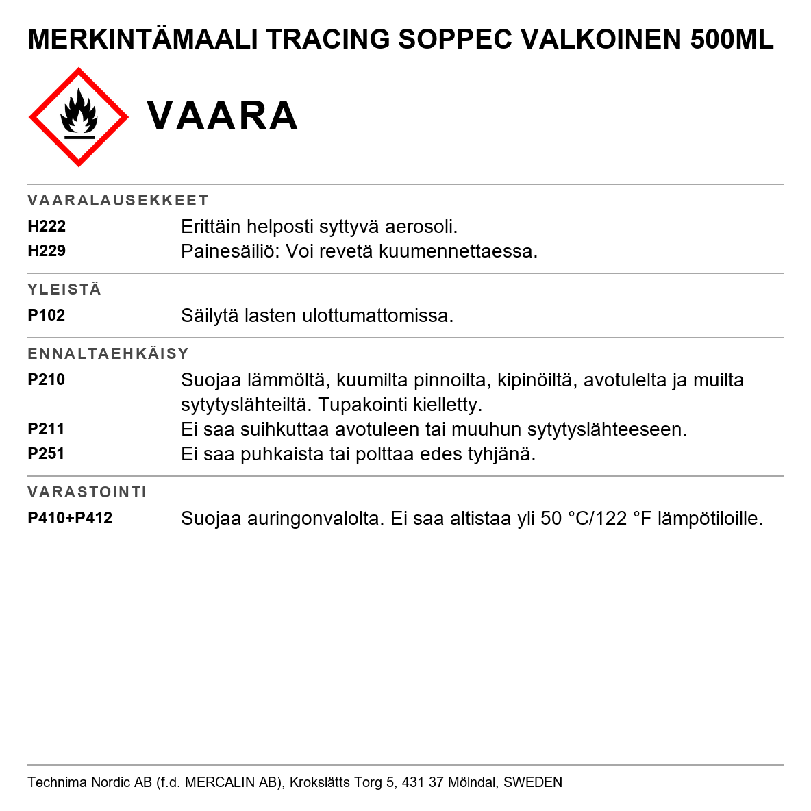 Merkintämaali Soppec TRACING 500ml