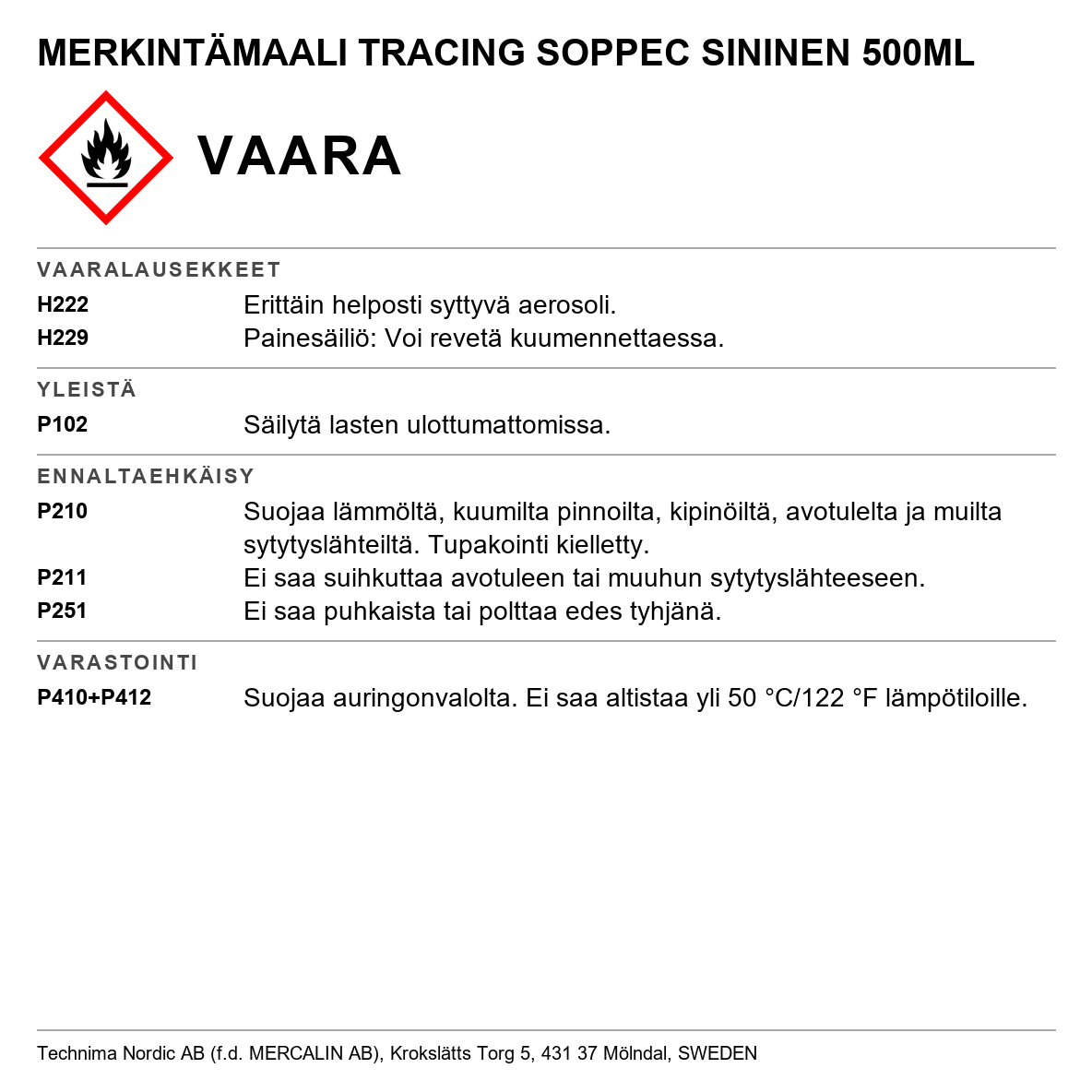 Merkintämaali Soppec TRACING 500ml