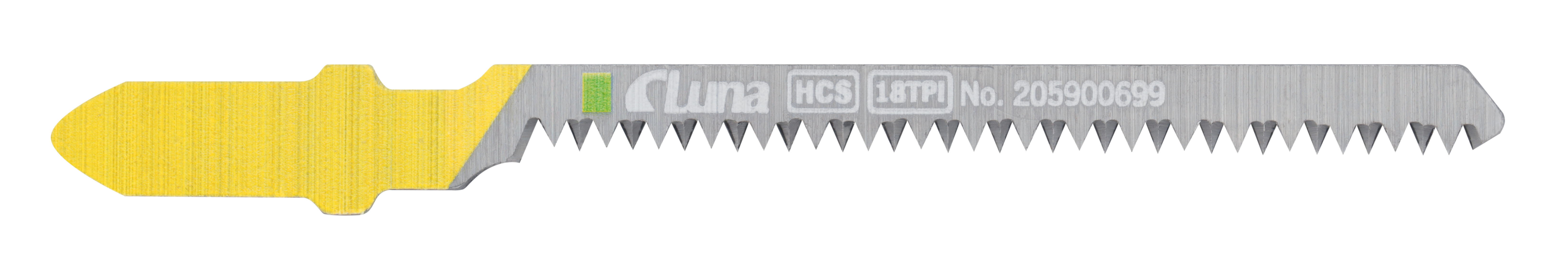 Jigsaw blade HCS for wood, plastic with ground teeth and tapered back TP50