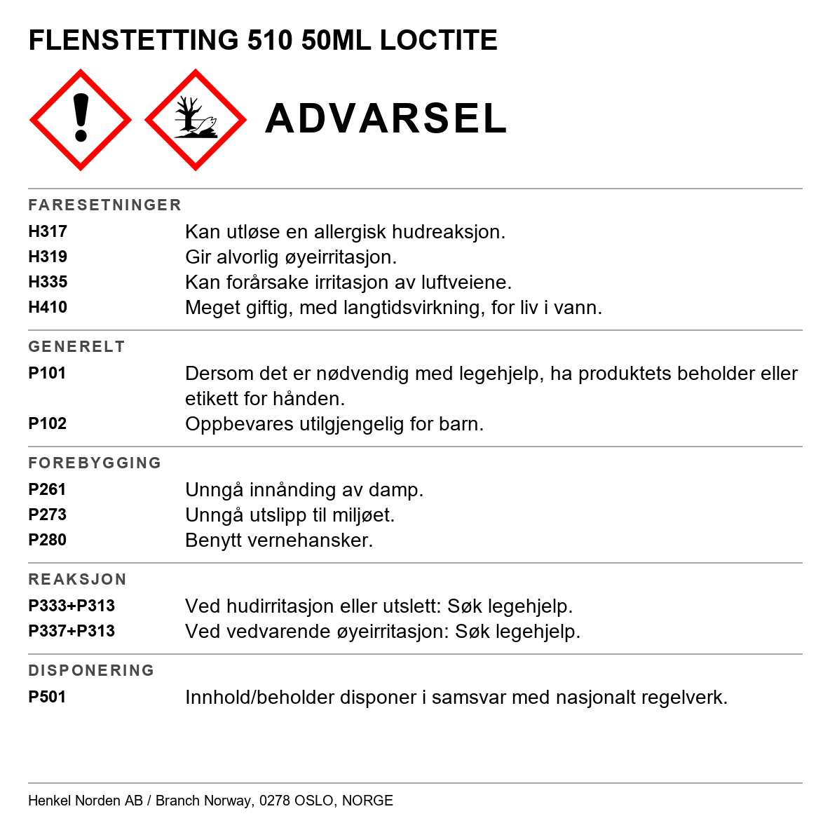 Flenstetting Loctite 510