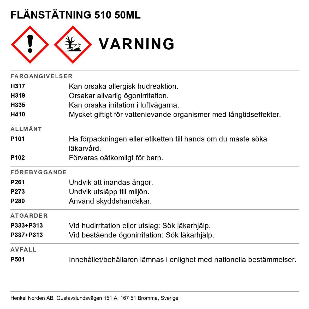 Flänstätning Loctite 510
