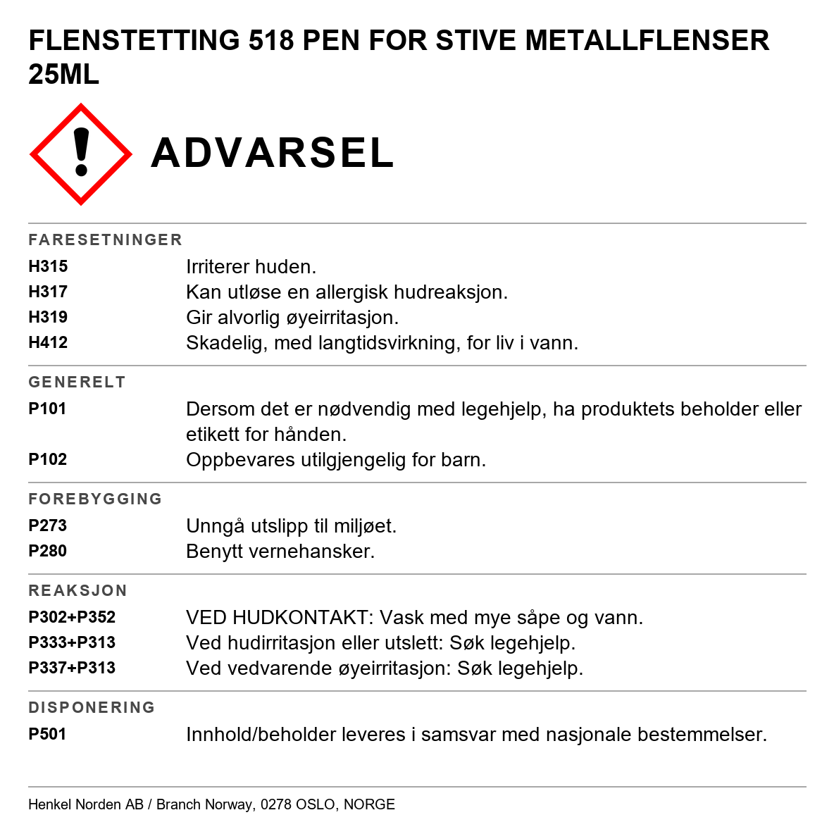 Flenstetting Loctite 518