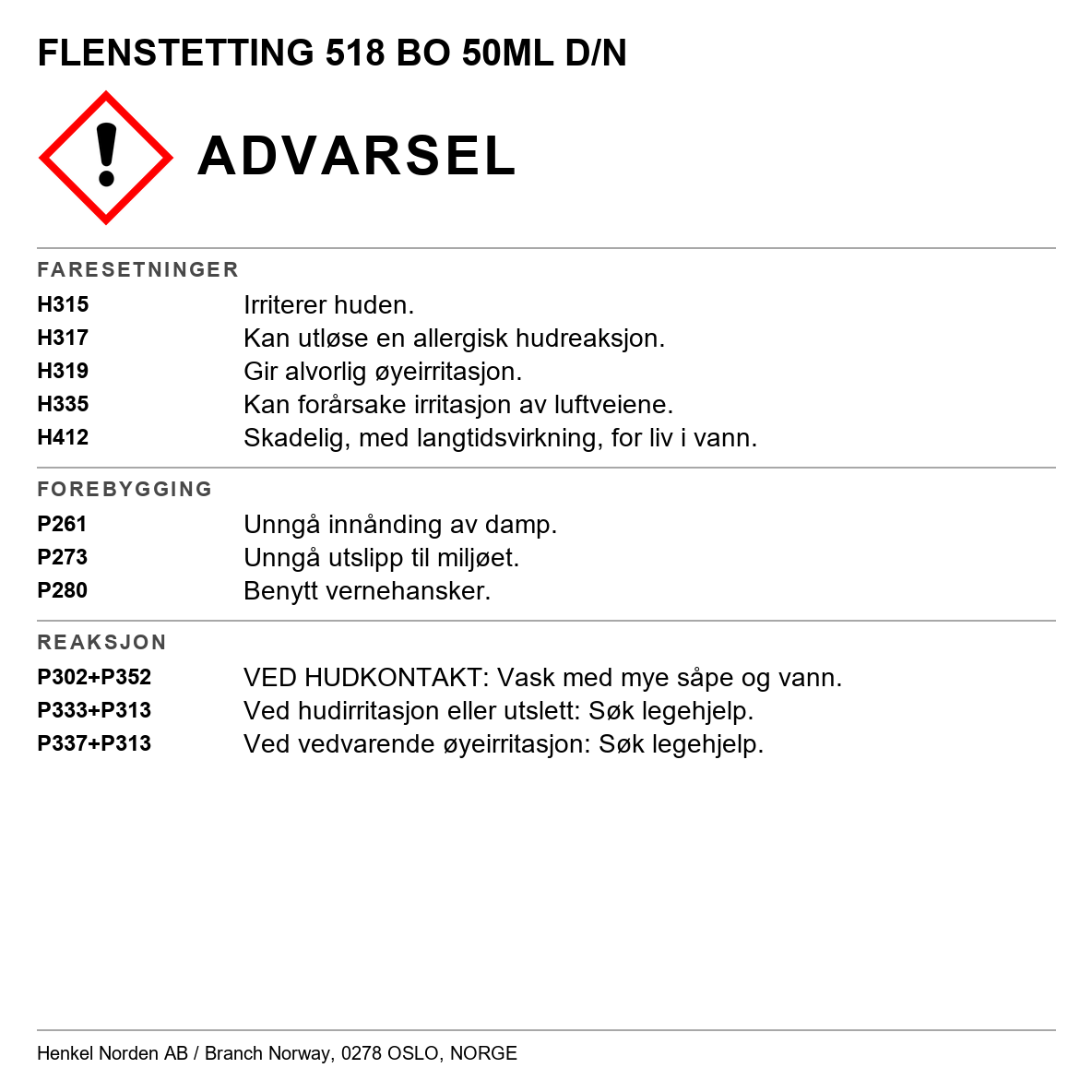 Flenstetting Loctite 518