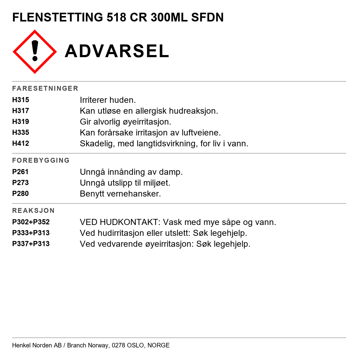 Flenstetting Loctite 518